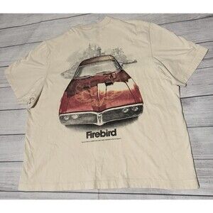 Abercrombie & Fitch Pontiac Firebird Graphic T Shirt Men’s Size 2XL XXL Cream